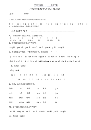 小学毕业复习拼音练习题