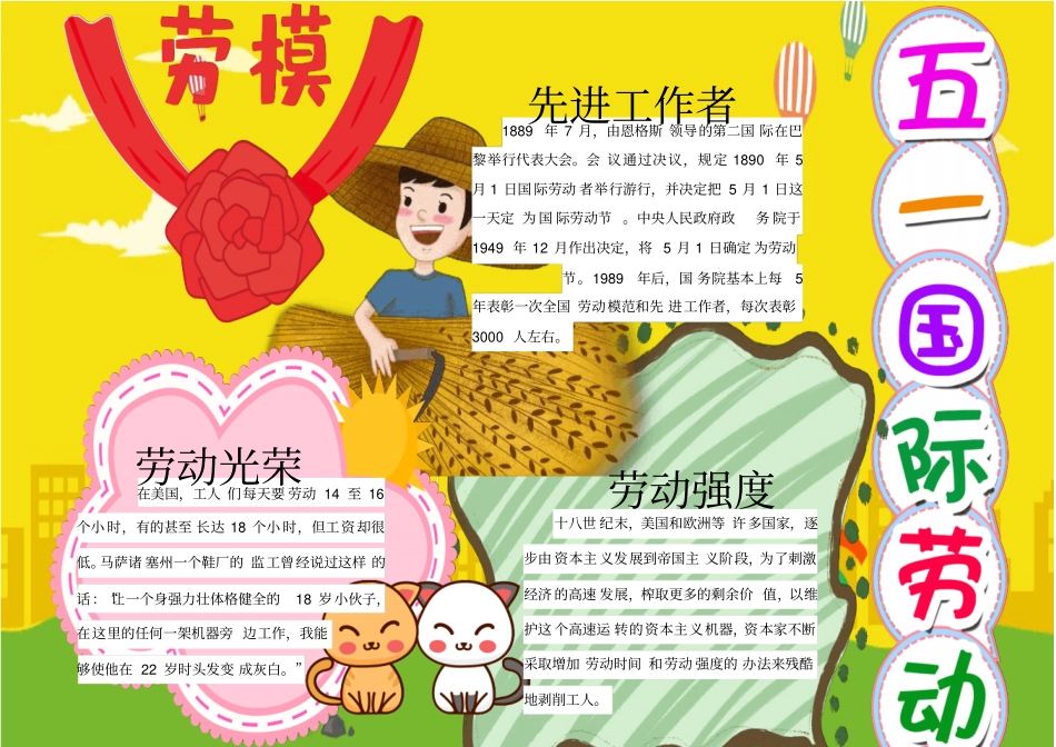 小学生五一劳动节手抄报小报模板_第1页