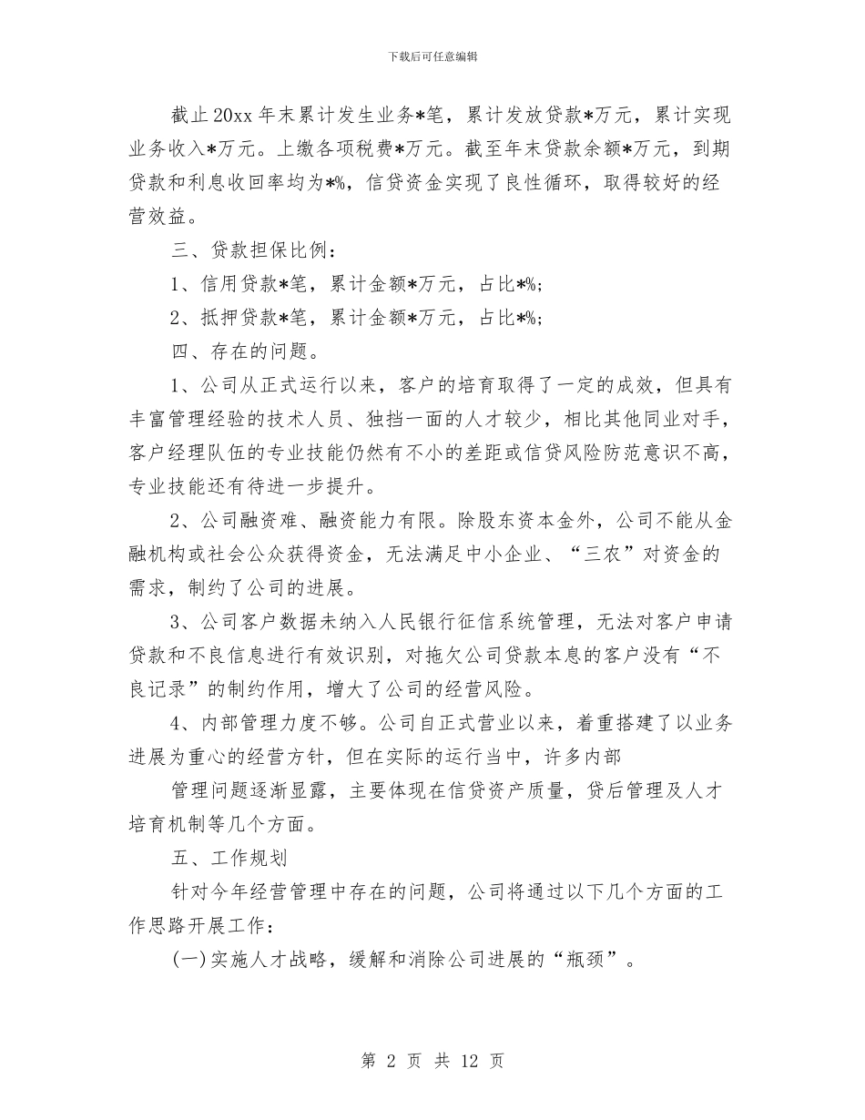 贷款公司年终总结与贷款工作总结怎么写汇编_第2页