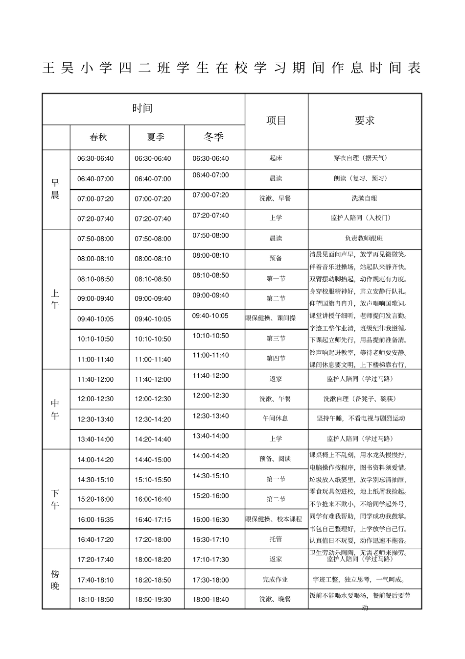 小学生作息时间表56652_第1页