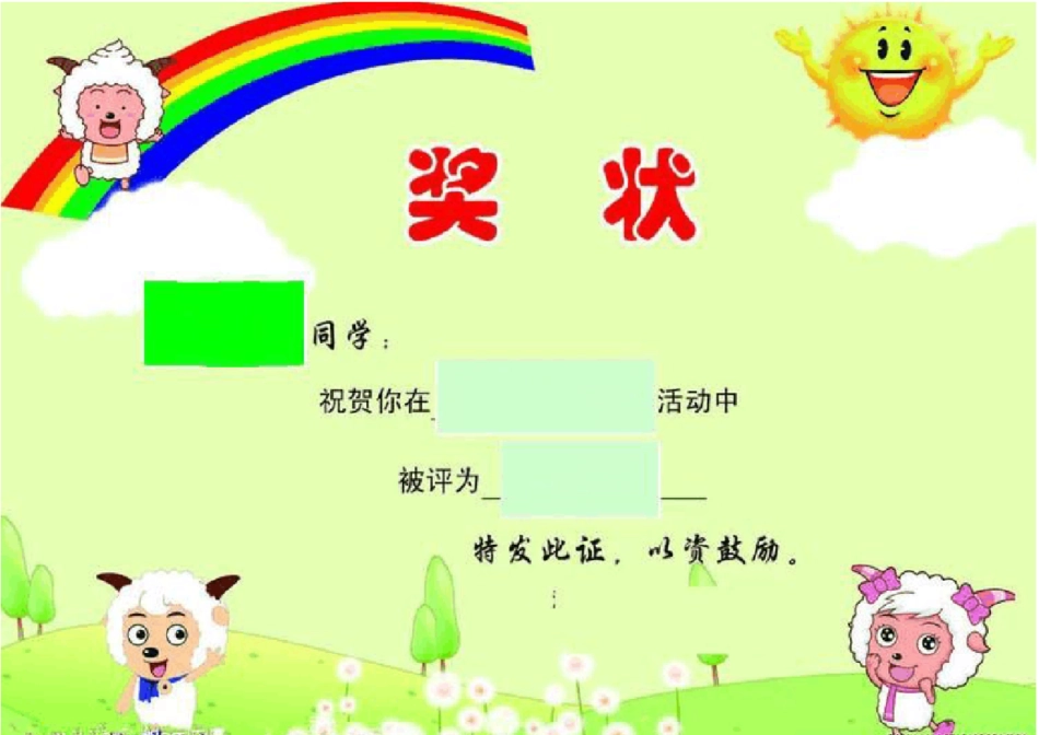 小学生奖状模板可编辑修改版_第1页