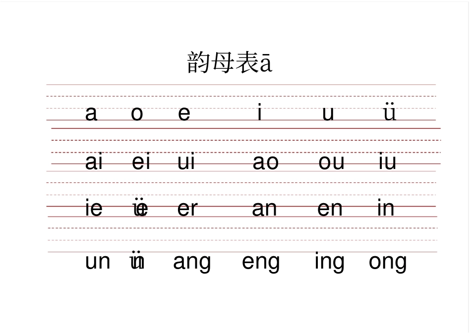 小学生带三线格拼音表全可编辑修改版_第2页