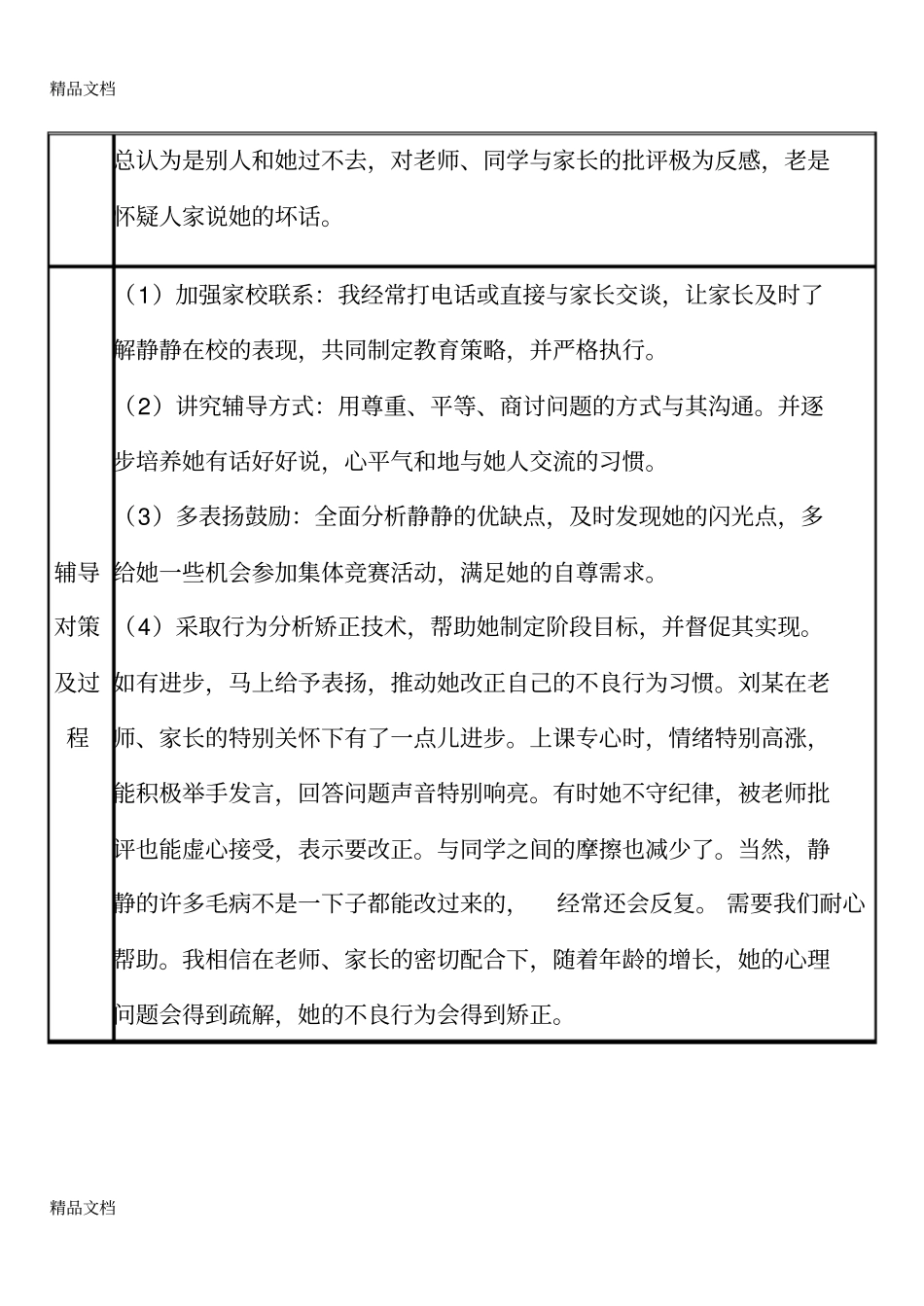 小学生心理健康教育个案矫正记录表教学内容_第2页