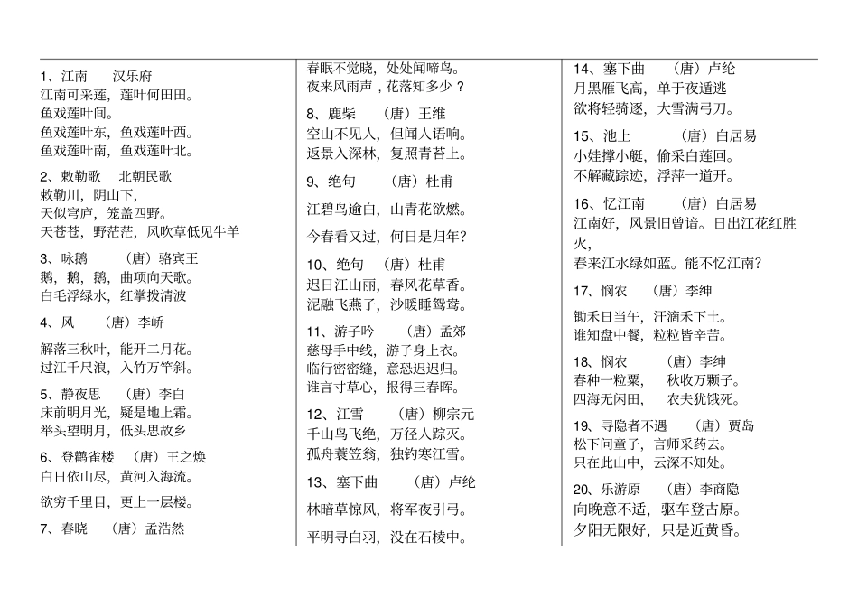 小学生必背古诗300首讲解_第1页