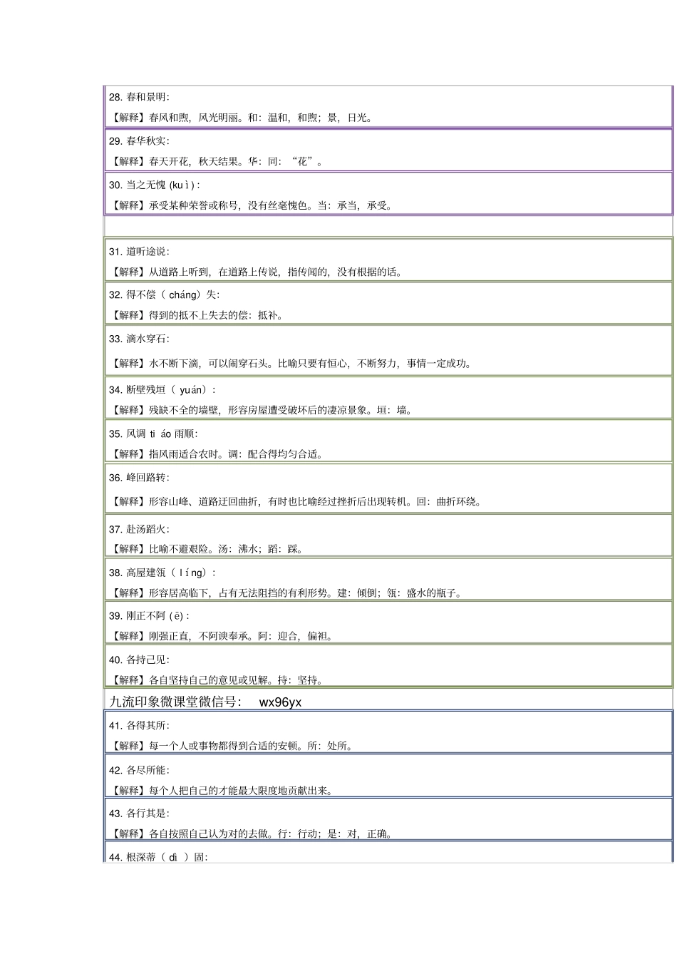 小学生必须掌握的200个成语及注释38359_第3页