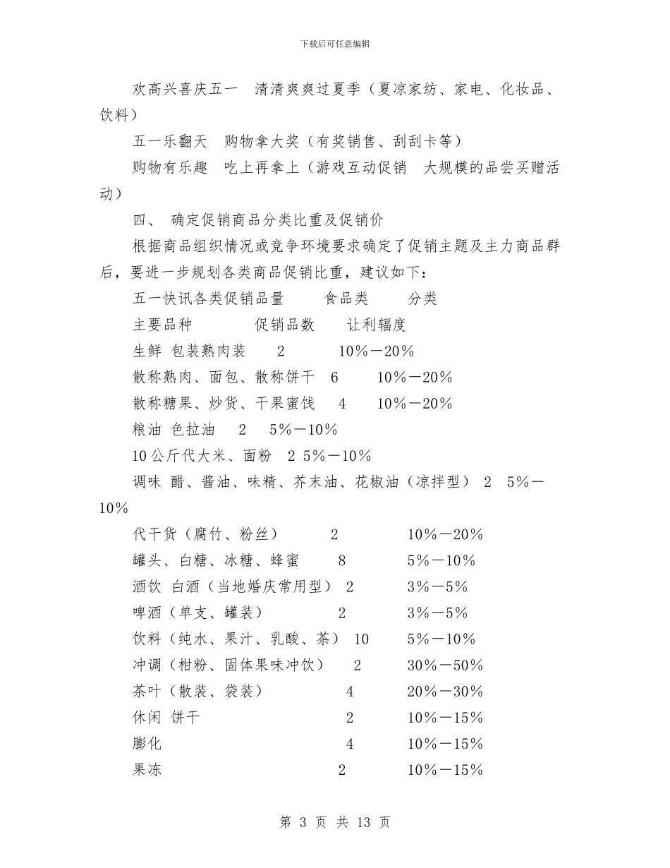 超市五一节促销方案与超市促销方案范文4篇汇编_第3页