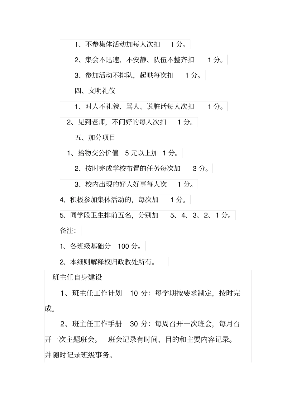 小学生班级量化细则_第3页