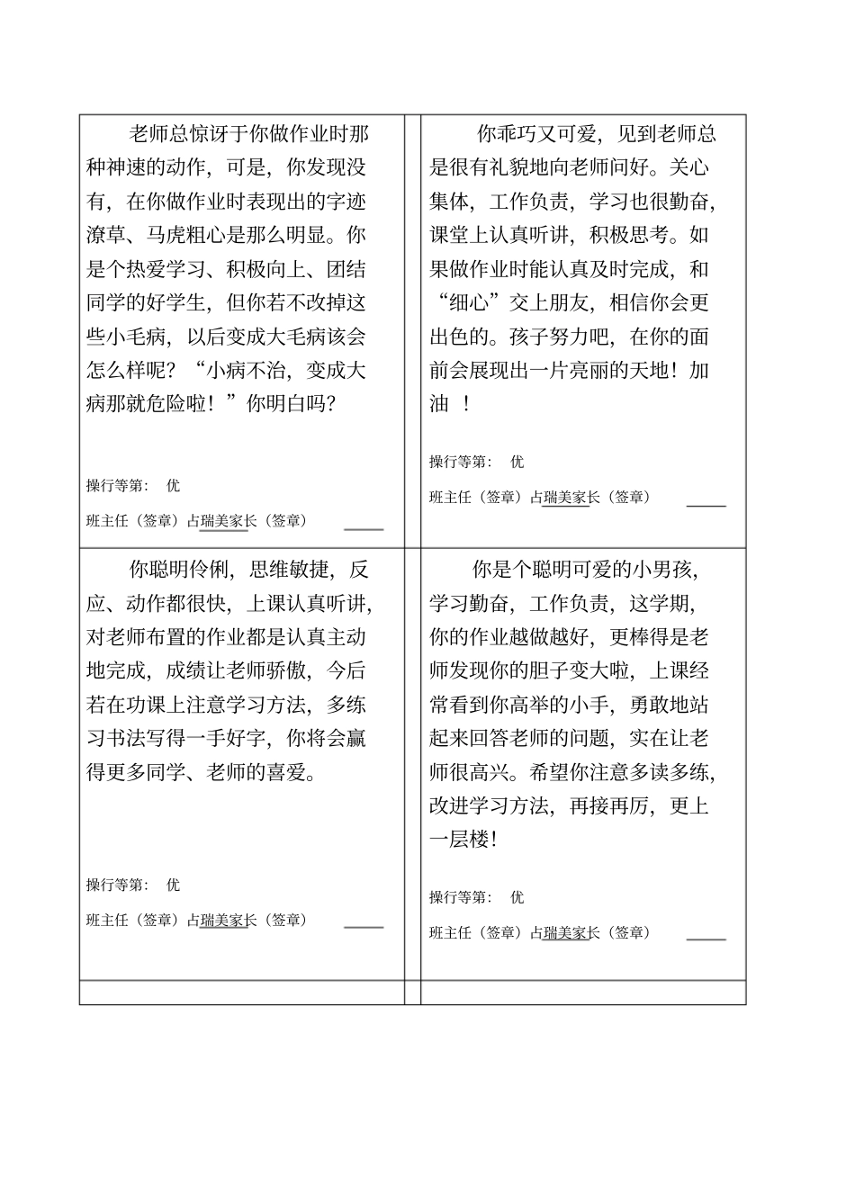 小学生评语分析_第2页