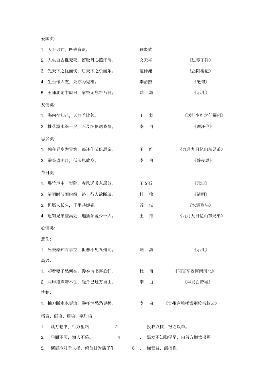 小学生课外知识积累汇总_第2页