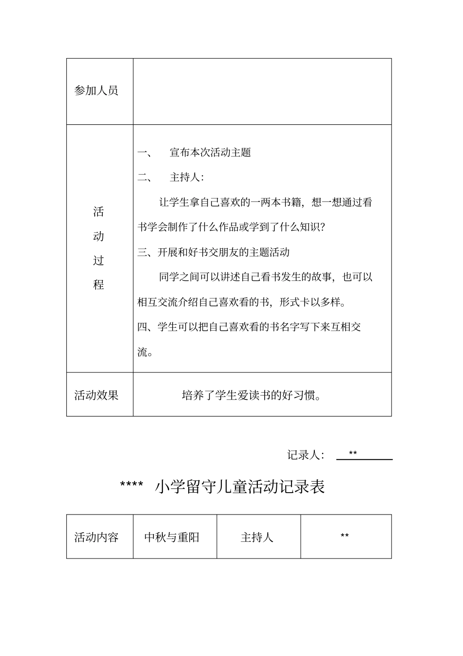 小学留守儿童活动记录-内容_第3页