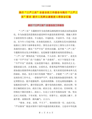 践行“三严三实”自查自改工作报告与践行“三严三实”要求-提升人民群众满意度心得体会汇编