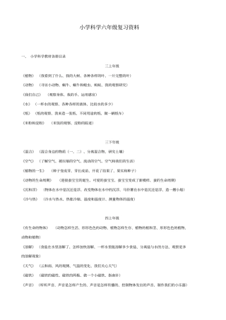 小学科学六年级复习资料