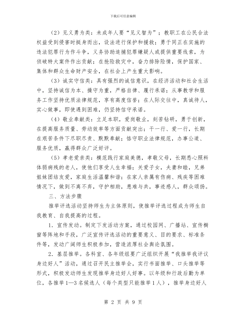 身边好人推荐评选活动方案与车库高切坡安全专项方案汇编_第2页