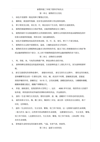 小学科学知识点总汇