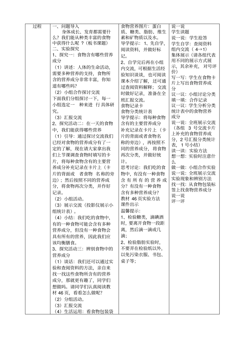小学科学食物营养教学设计_第2页