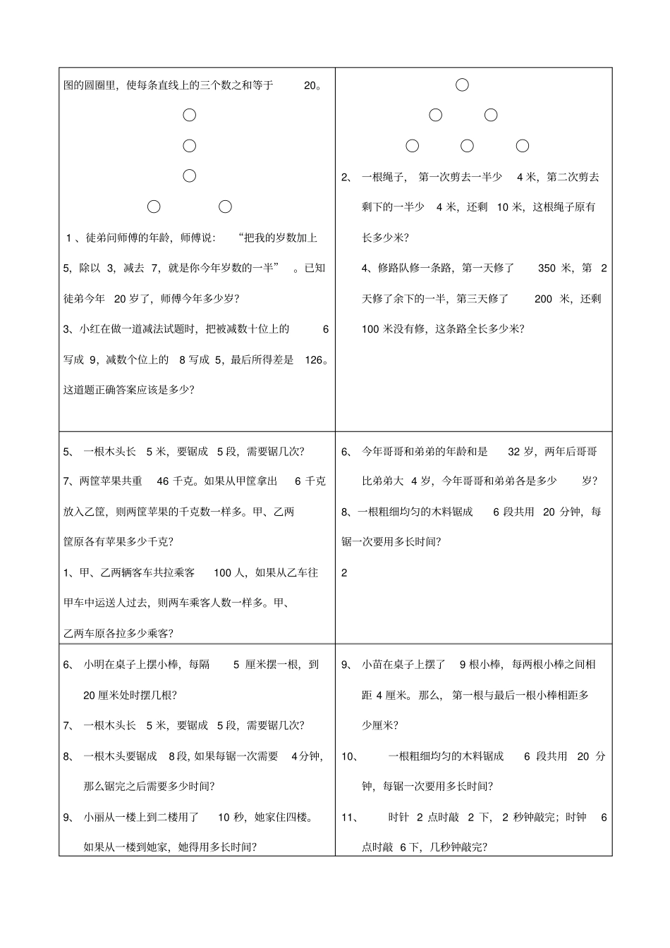 小学经典奥数题_第2页