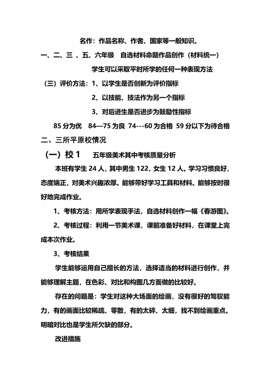 小学美术学科期中阶段检测总结_第3页