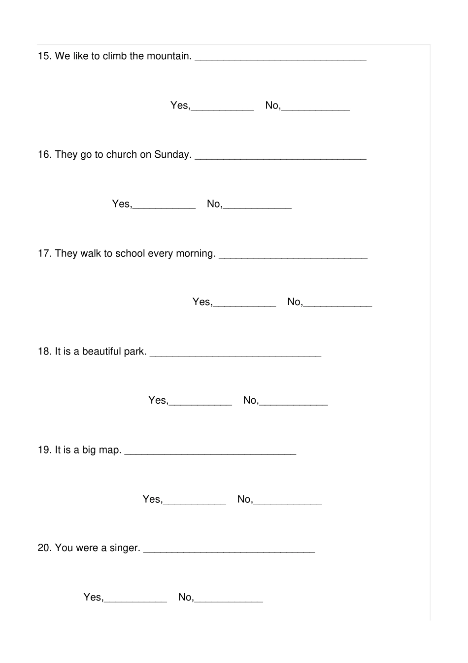 小学英语一般疑问句练习题_第3页