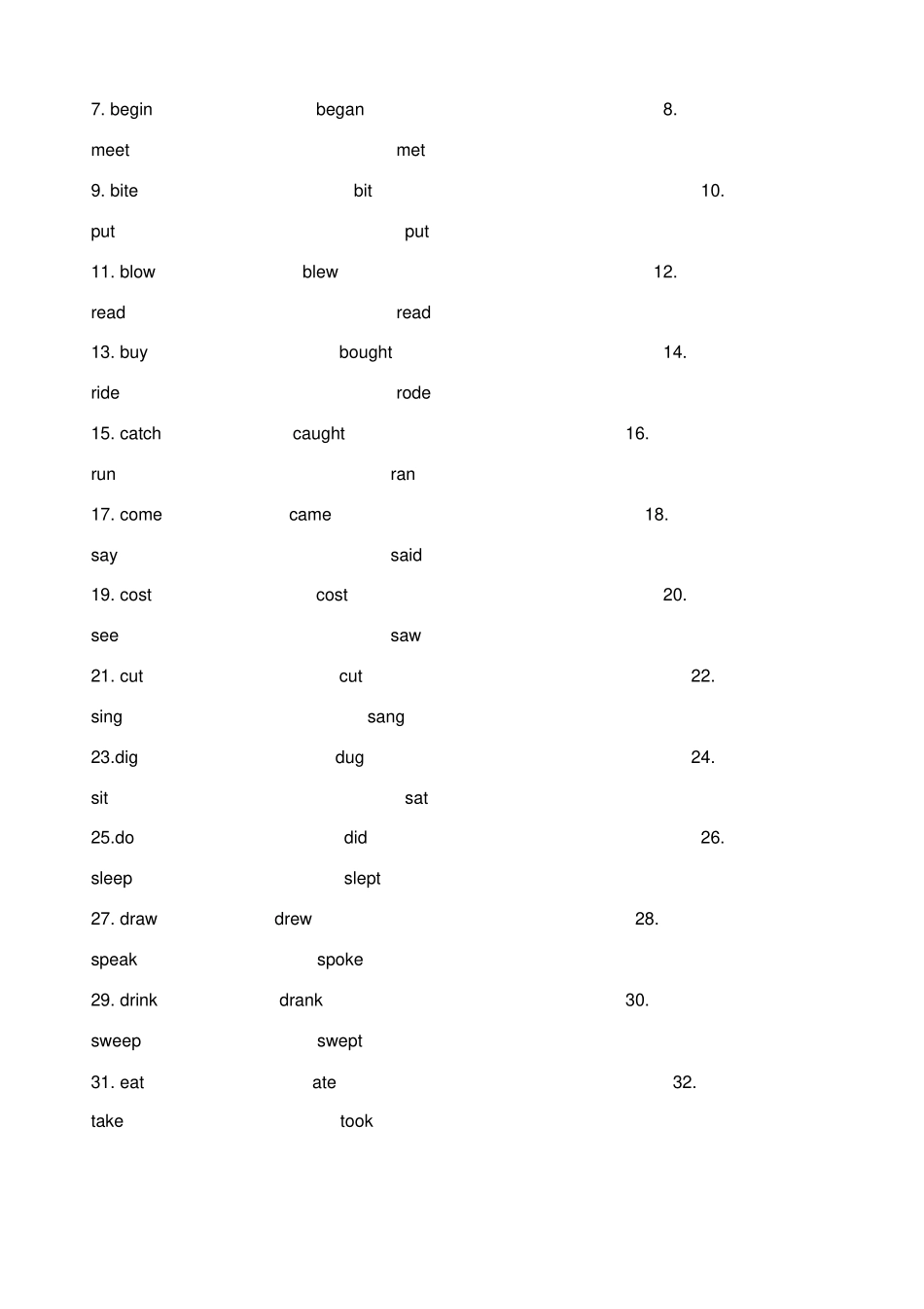 小学英语动词及专项训练_第2页