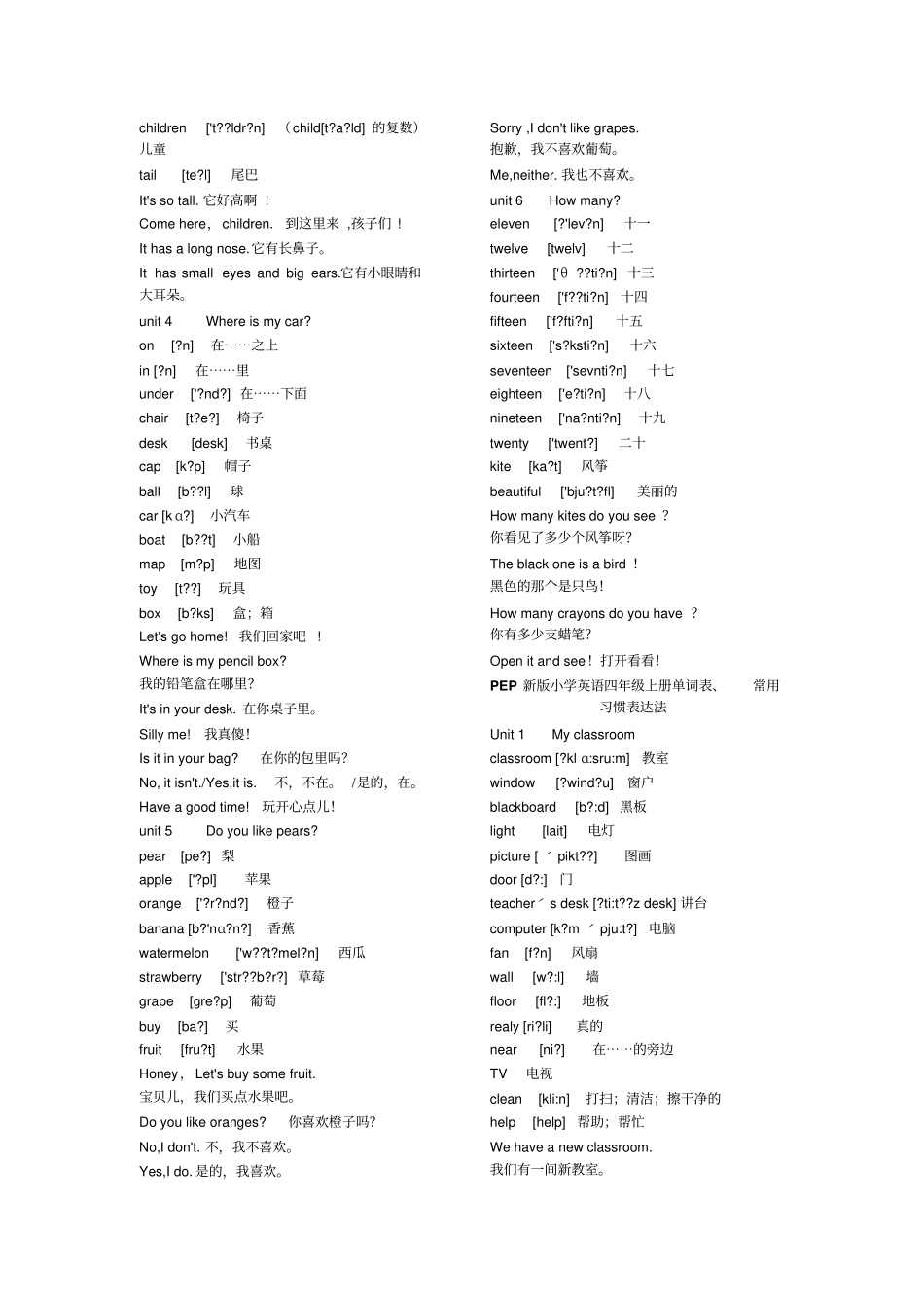 小学英语单词一览表_第3页