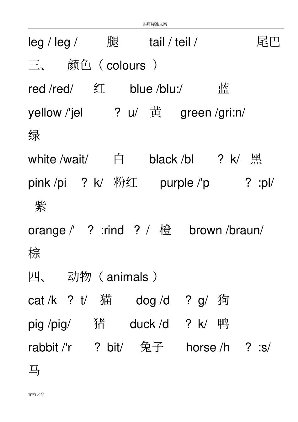 小学英语单词大全带音标_第3页