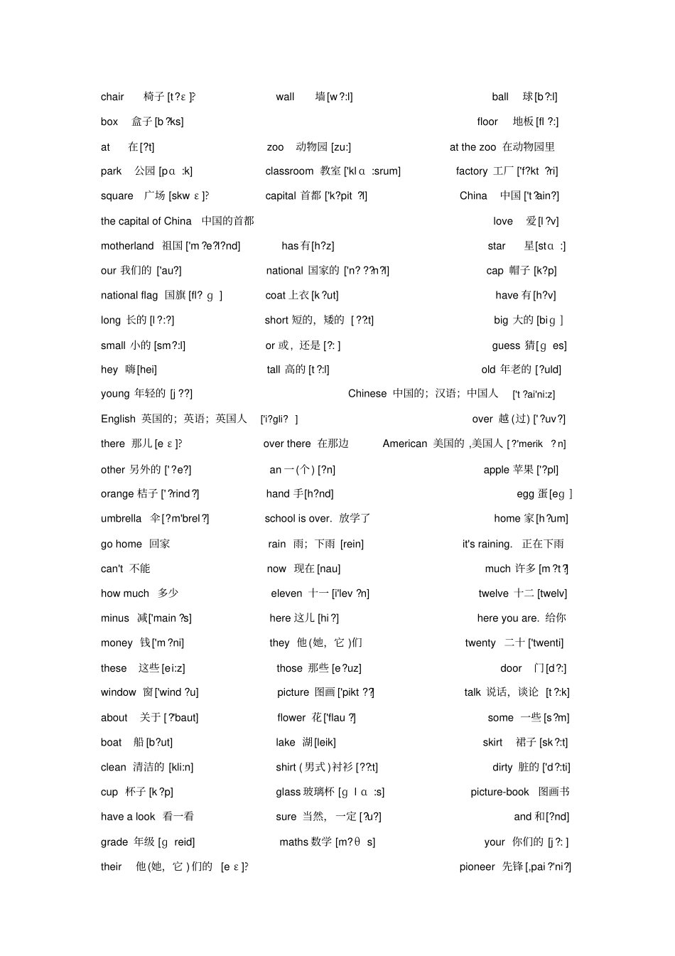 小学英语单词带音标_第2页