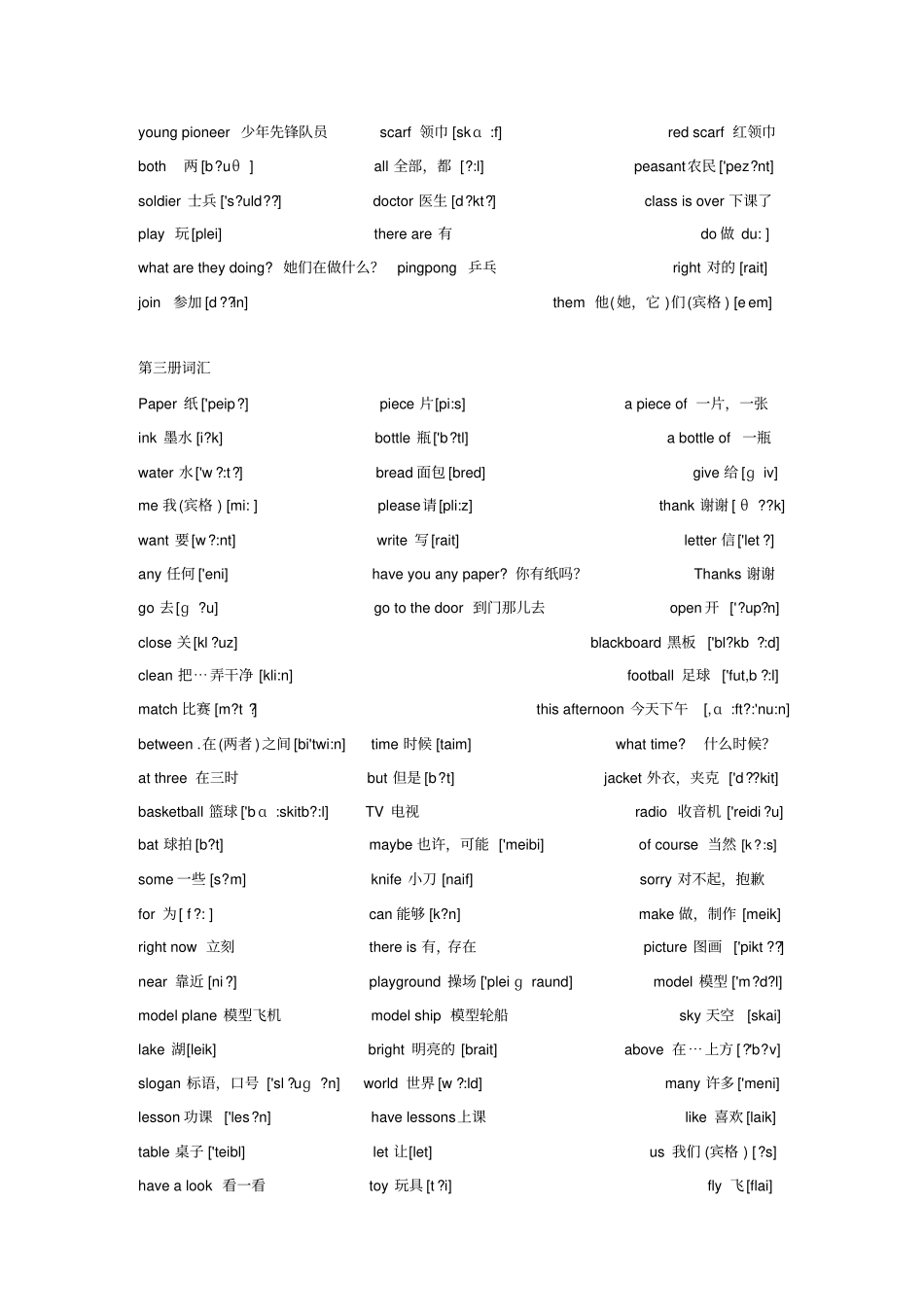 小学英语单词带音标_第3页