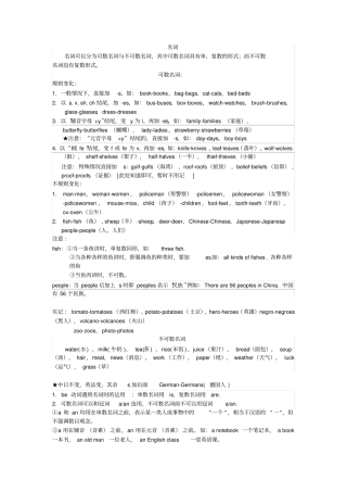小学英语名词讲解与练习