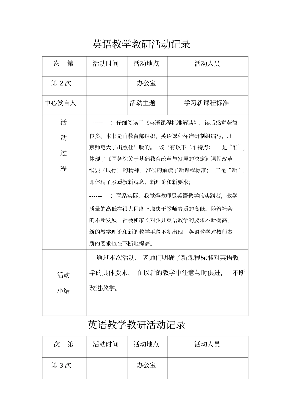 小学英语教研记录33949_第2页