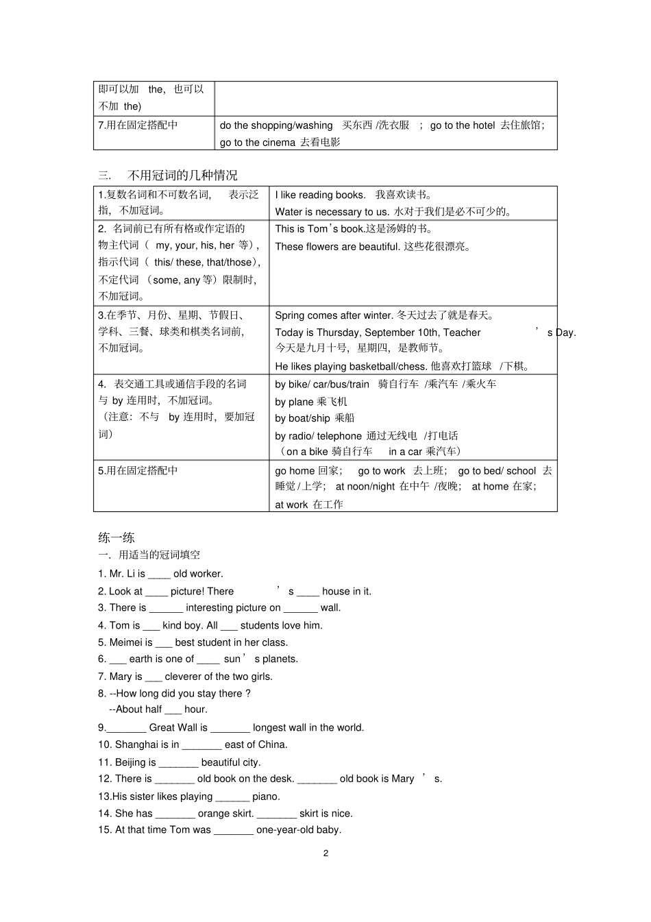 小学英语语法--冠词_第2页
