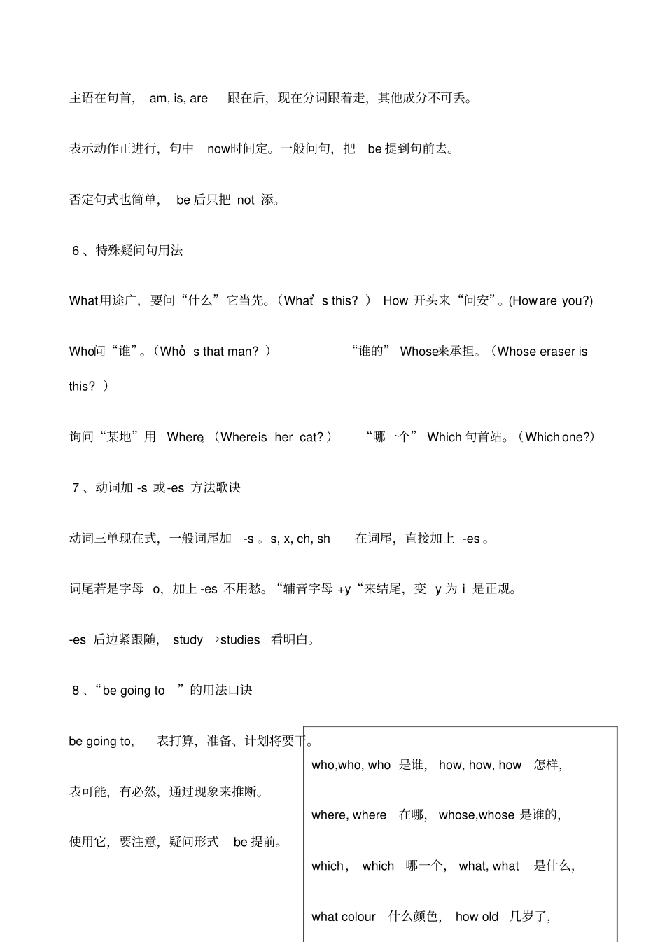 小学英语语法口诀_第2页