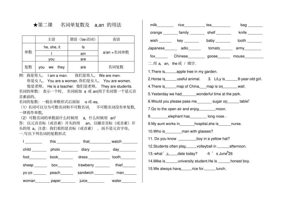 小学英语语法及练习题_第2页