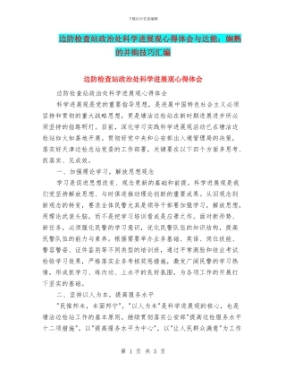 边防检查站政治处科学发展观心得体会与达能：娴熟的并购技巧汇编