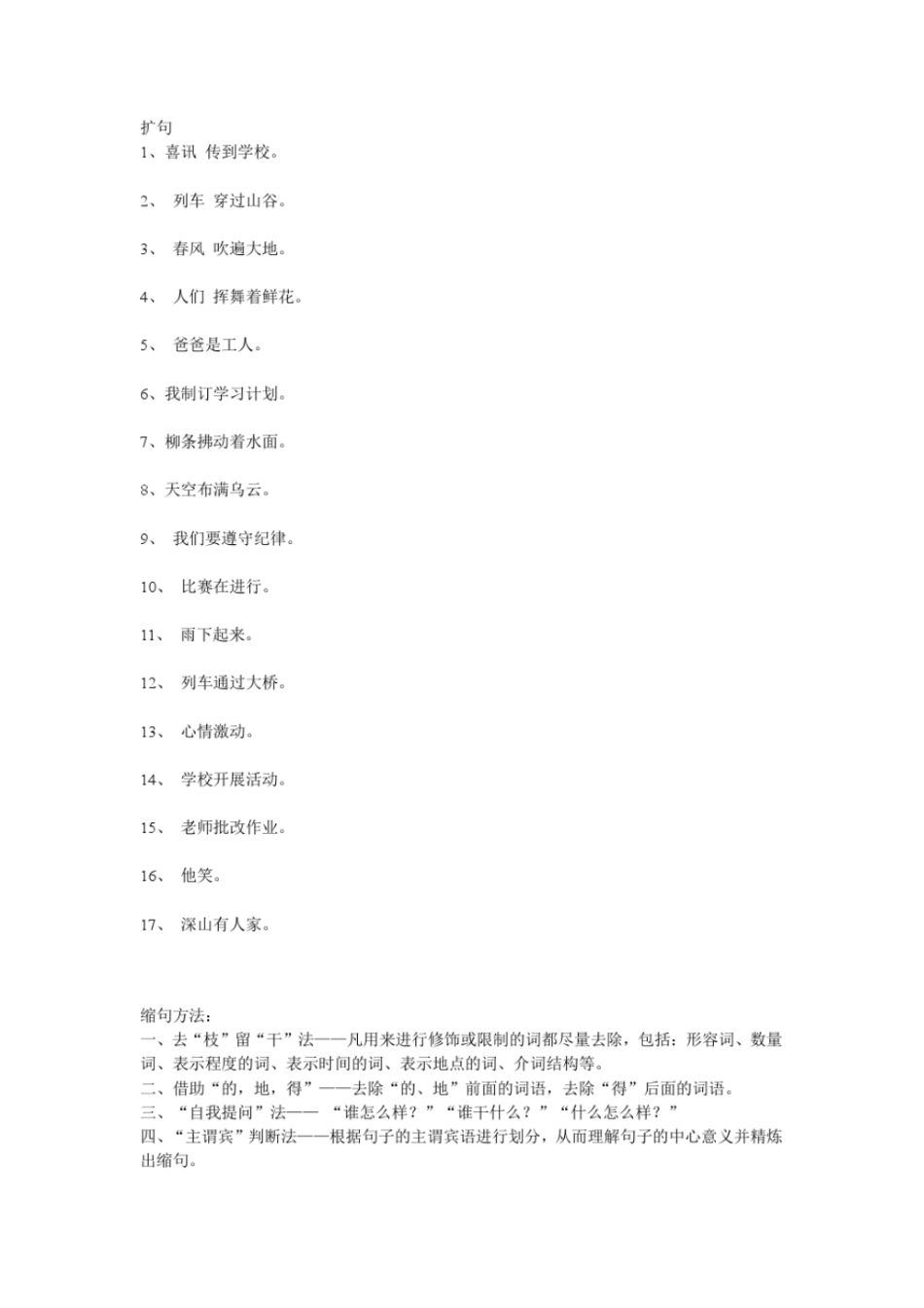 小学语文_扩句与缩句总结资料_第3页