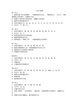 小学语文上复习提纲