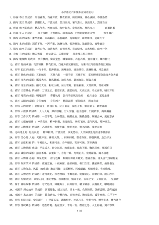 小学语文六级成语复习汇总