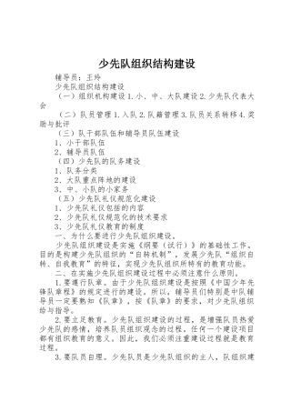 少先队组织结构建设