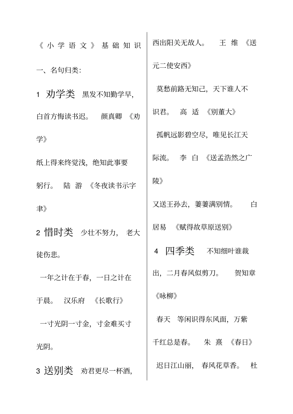 小学语文基础知识汇总_第1页