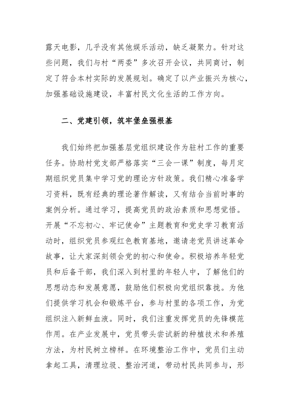 2024年驻村工作队交流发言_第2页