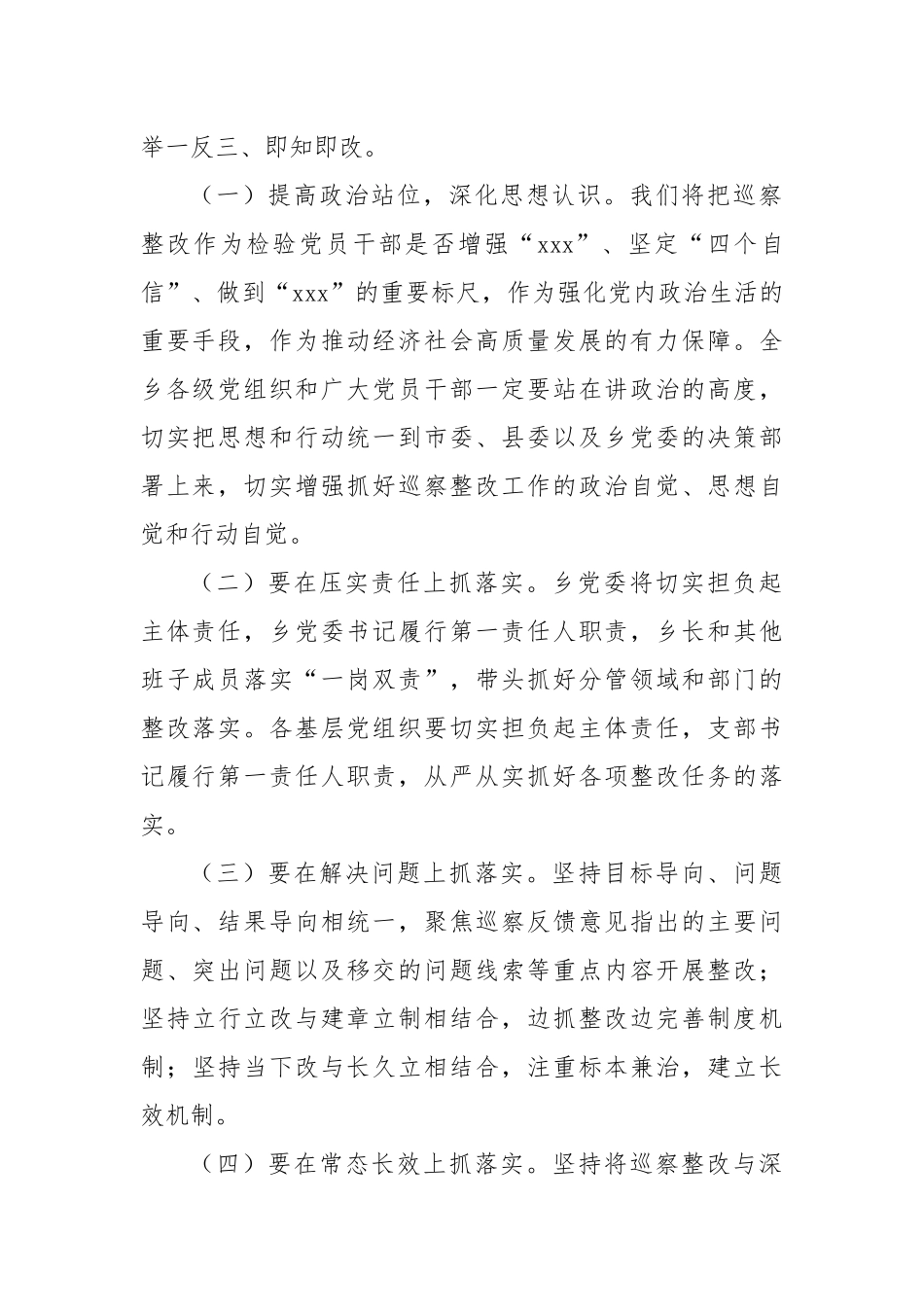 在乡镇2024年巡察整改反馈意见会议上的发言_第2页