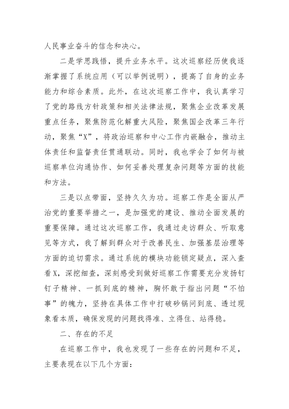 巡察工作分享会发言稿（通用版）_第2页