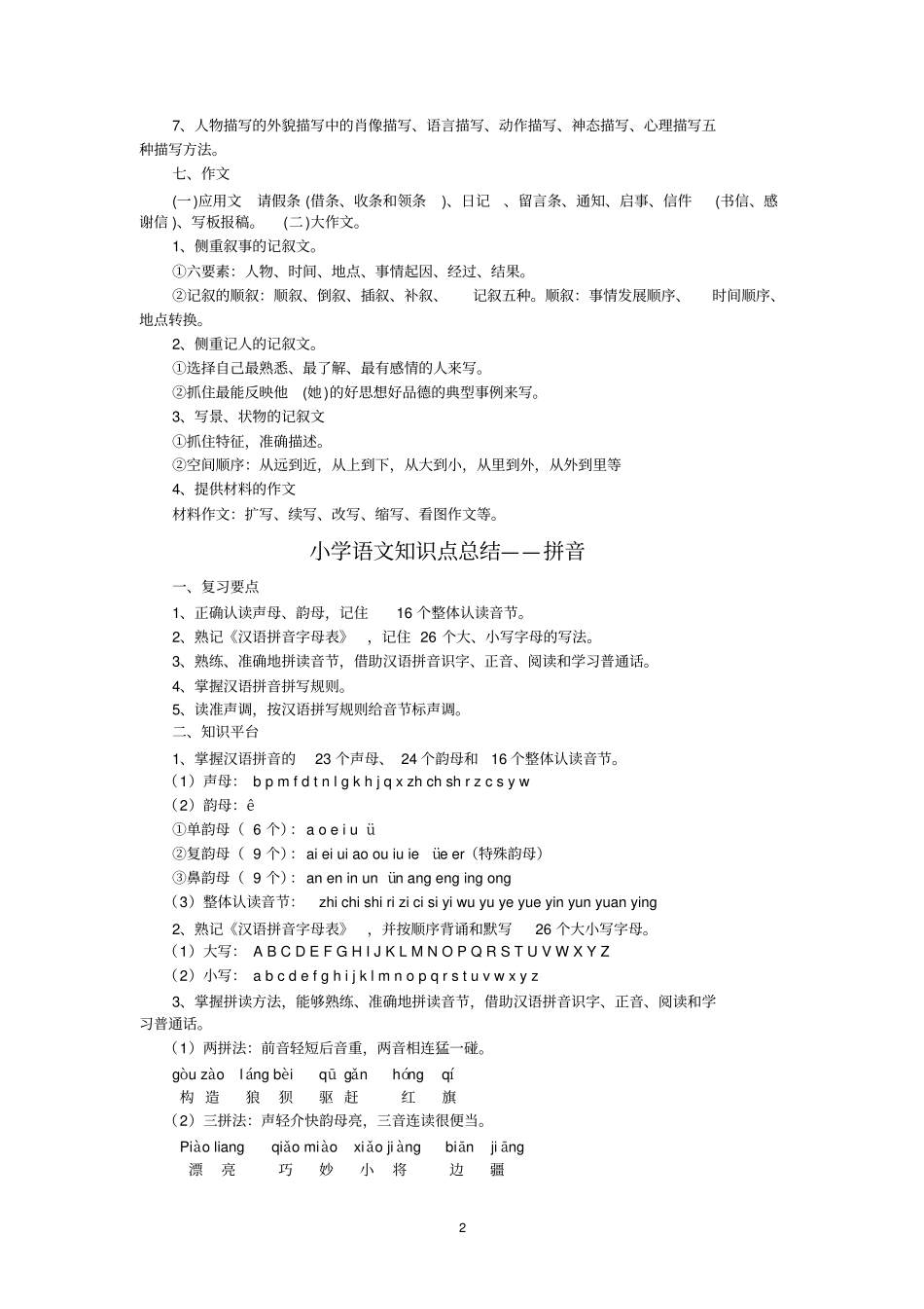 小学语文知识点分类大全59258_第2页