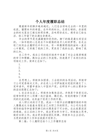 个人年度履职总结