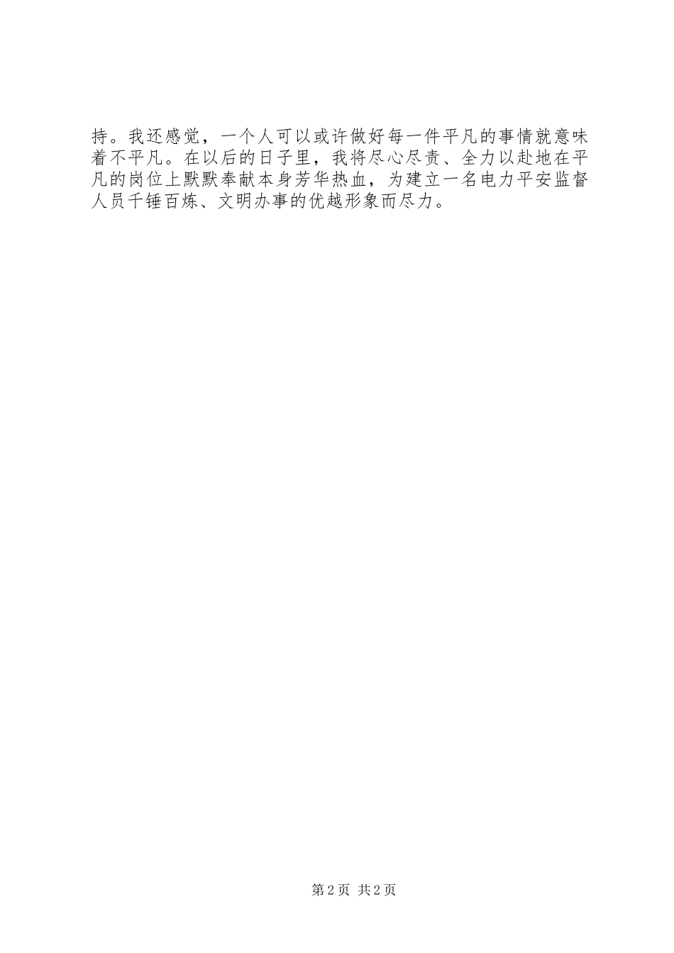 电力平安监督技巧个人工作总结_第2页