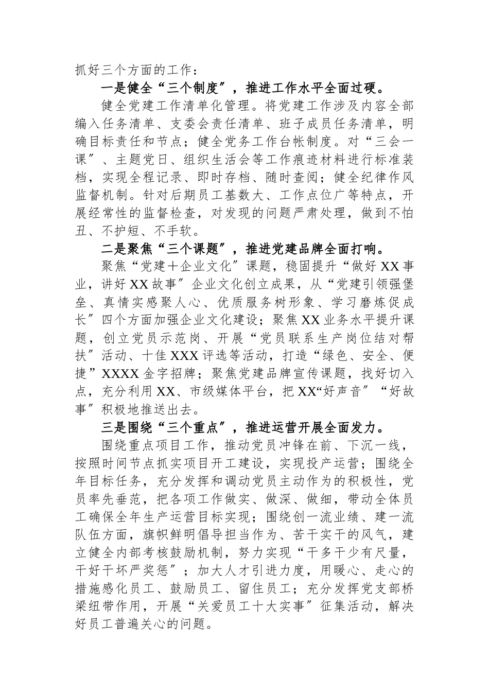 2024年党支部抓基层党建工作情况报告_第3页