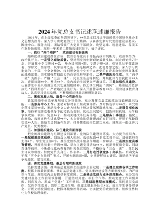 2024年党总支书记述职述廉报告