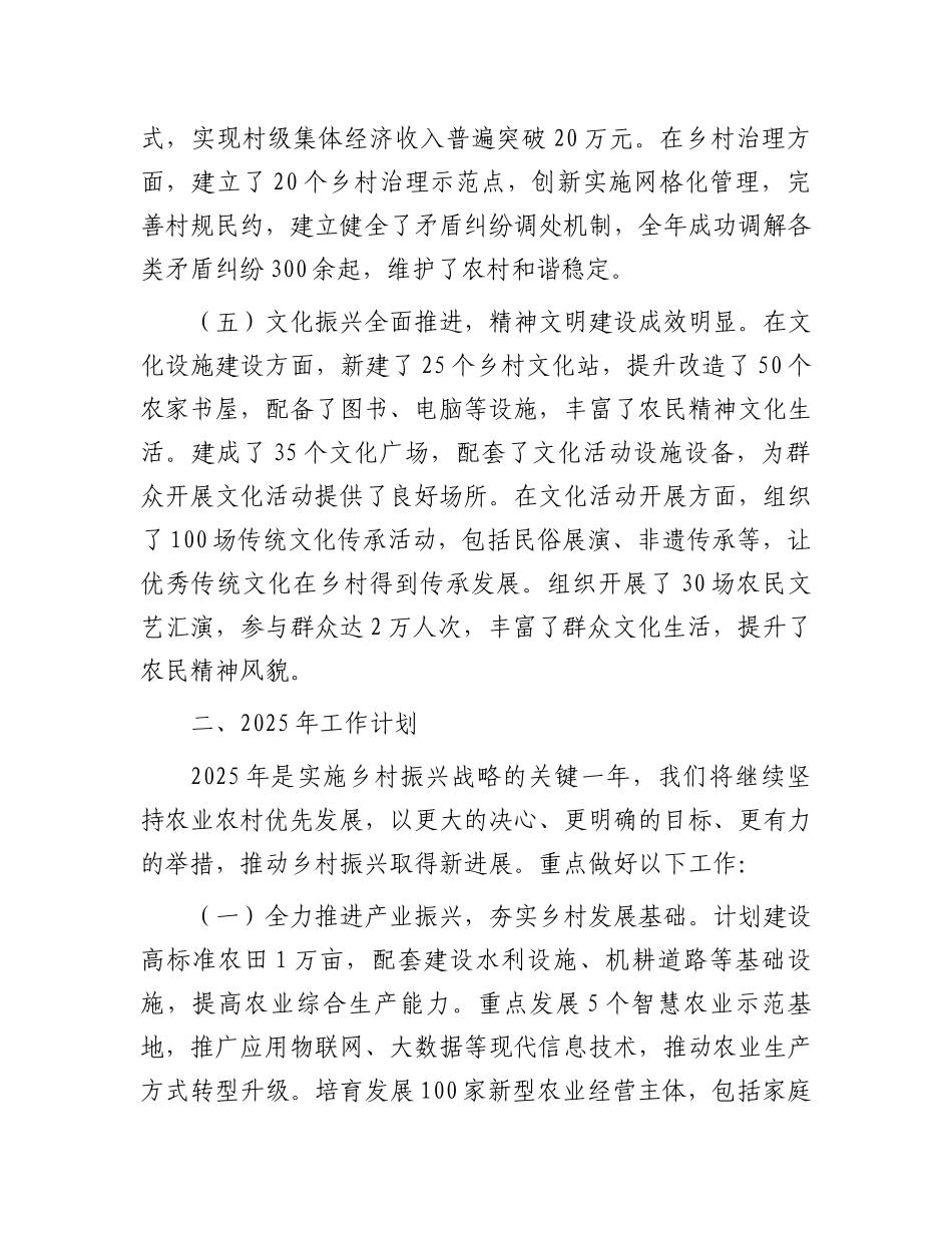 2024年乡村振兴年终总结及2025年工作计划_第3页