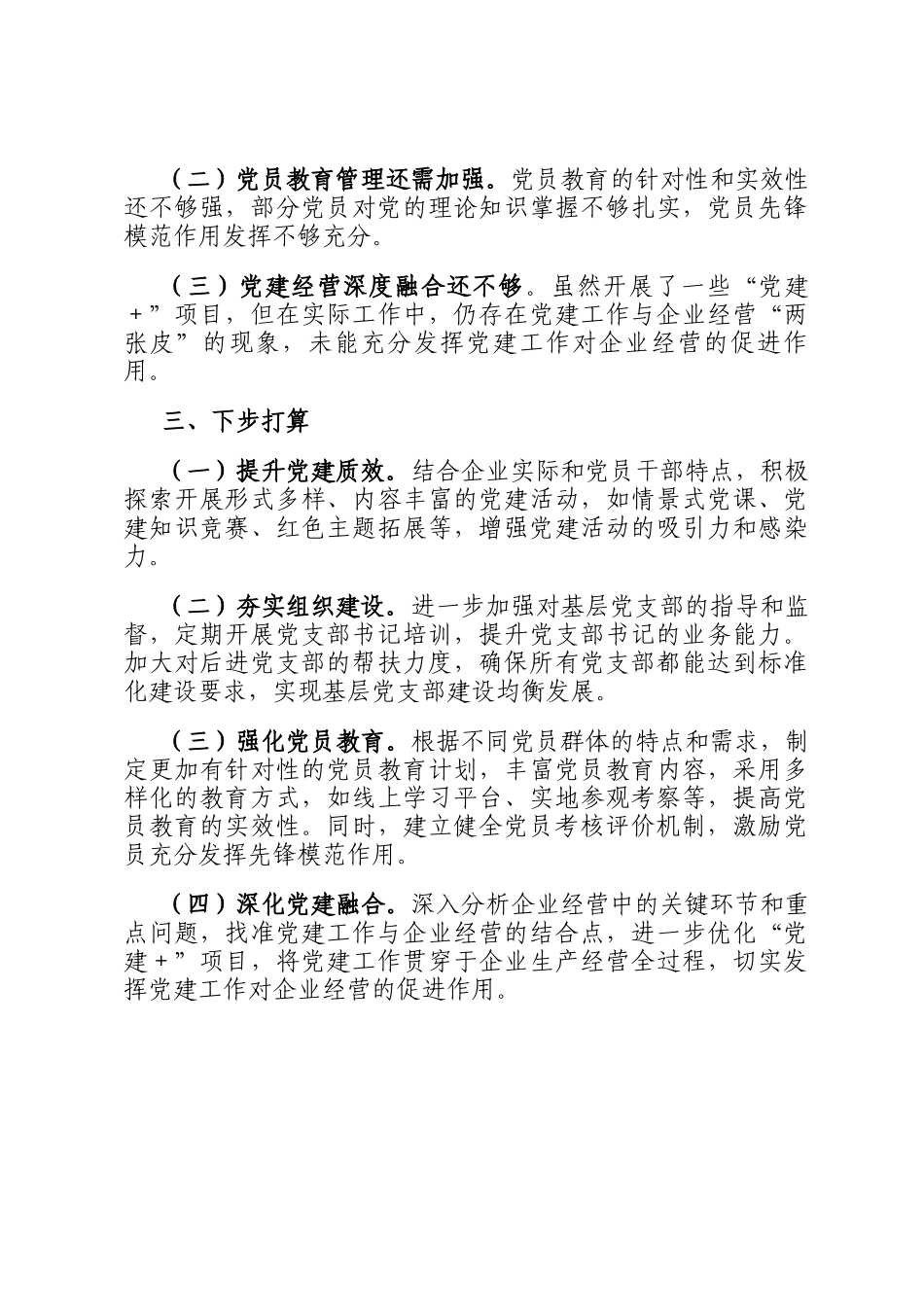 集团公司党委书记2024年度抓基层党建工作述职报告_第3页