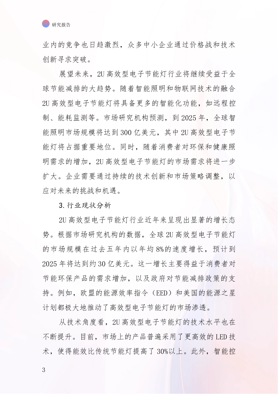 2024-2025年2U高效型电子节能灯项目现状与未来发展前景及展望深度论证报告：未来方向指引_第3页