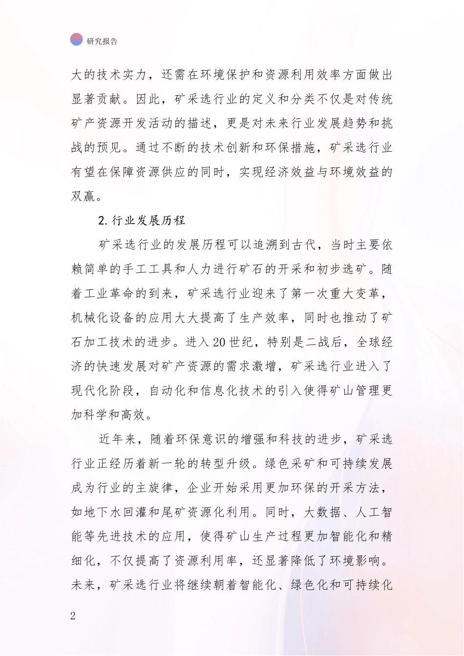 2024-2025年今矿采选领域总体情况及未来发展趋势深入研究报告：商业投资价值分析_第2页